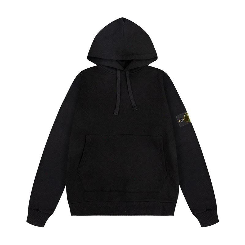 Unisex jednobarevná mikina s kulatým výstřihem, nášivkou a dlouhým rukávem