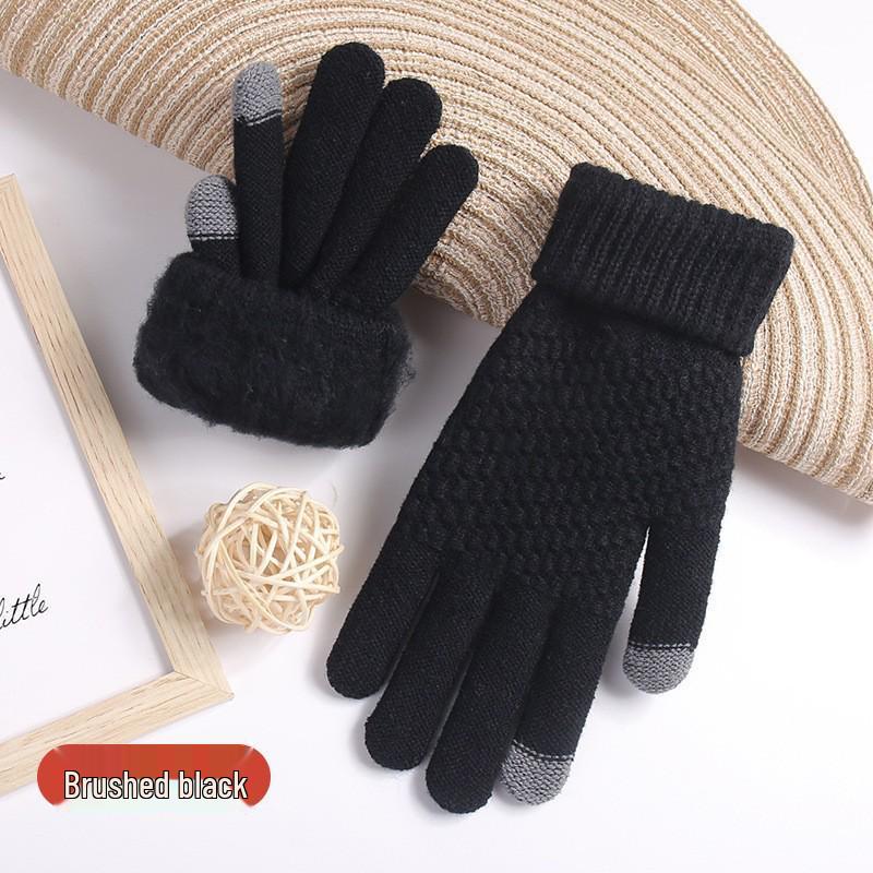 

2023 Stylish Korean Winter Knit Gloves: Warm, Thickened Touchscreen Cycling Gloves for Female Students One Size