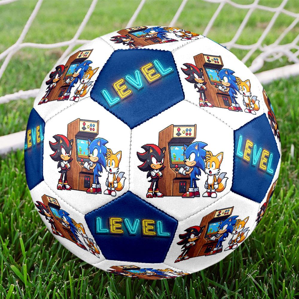 1pc Sonic the Hedgehog Soccer Ball Size 5 Indoor Soccer Ball Fashion Colorful Backyard Game - Great For Sports Fans Gift HE56
