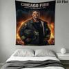 Chicago Fire Wall Tapestry Aesthetic Wall Hanging Printed Fabric Blanket Decorative Tapestries for Bedroom Living Room Home Decor
