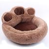 Cozy Bear Paw Pet Bed: Plush, Warm Dog and Cat Bed for Autumn/Winter