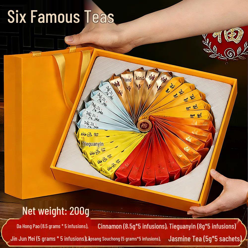 Da Hong Pao & Rou Gui Oolong Tea Gift Box with Chen Pi and Fuding White Tea