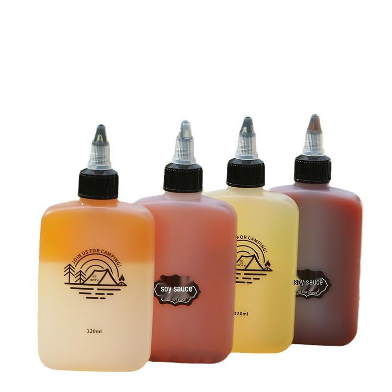 120ML Leakproof Portable Oil & Vinegar Bottle for Camping - Refillable & Compact Seasoning Storage