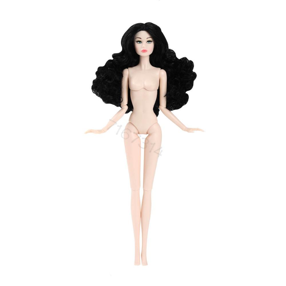 Cabelo Cacheado com Partição Central Boneca 1/6 Modelo Corpo de Figura de Ação Multi-pele Supermodelo Boneca Nua Presente para Crianças