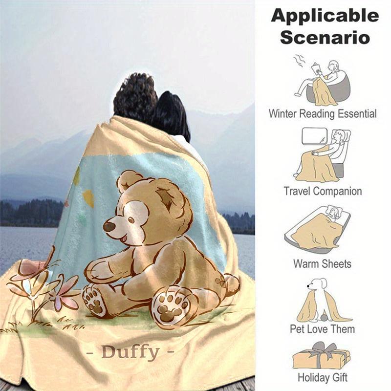 1pc, Duffy (7) Cozy Flannel Throw Blanket, Perfect Gift for Bedroom, Living Room, Travel, Camping, Car, Beach, Office Naps, Ideal Sofa Blanket, Outdoo