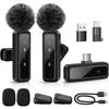 [2026 New Pin Microphone] Wireless Lavalier Microphone, Compatible with iPhone/Android/USB-C, 2-P...