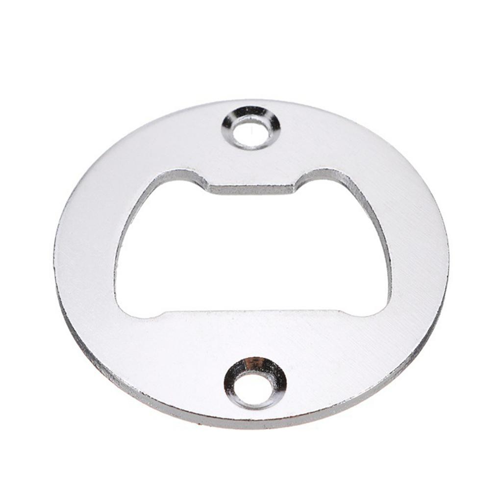 Balení 10 sad otvíráků na pivo Snadná instalace 40mm Kulaté Chromové Železné Otvíráky se šrouby a šroubovákem