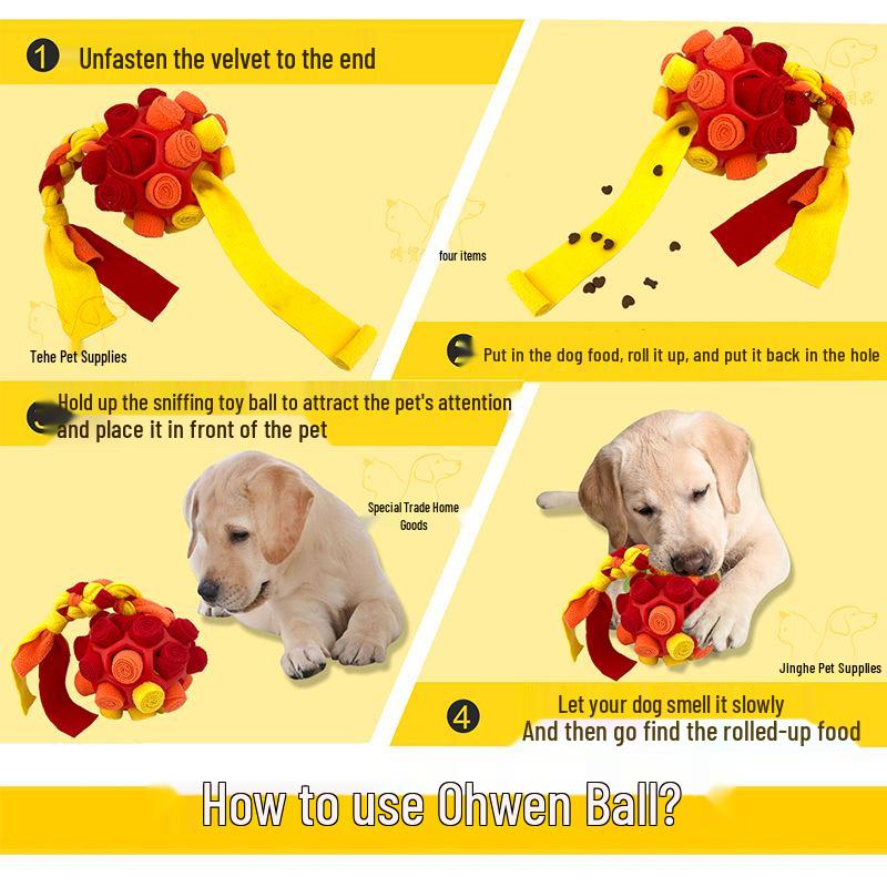 Interactive Dog Puzzle Ball: Sniffing, Teething, Energy-Boosting Olfactory Training Toy