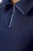 Women's Fashionable Stylish Sweatshirt Indigo Thick Inside Fleece Zippered Oversize Wide Fit Knitted Sweatshirt