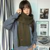 Luochi Wool Blend Embroidered Cable Knit Scarf: Retro Autumn/Winter Style Neck Gaiter for Women & Men