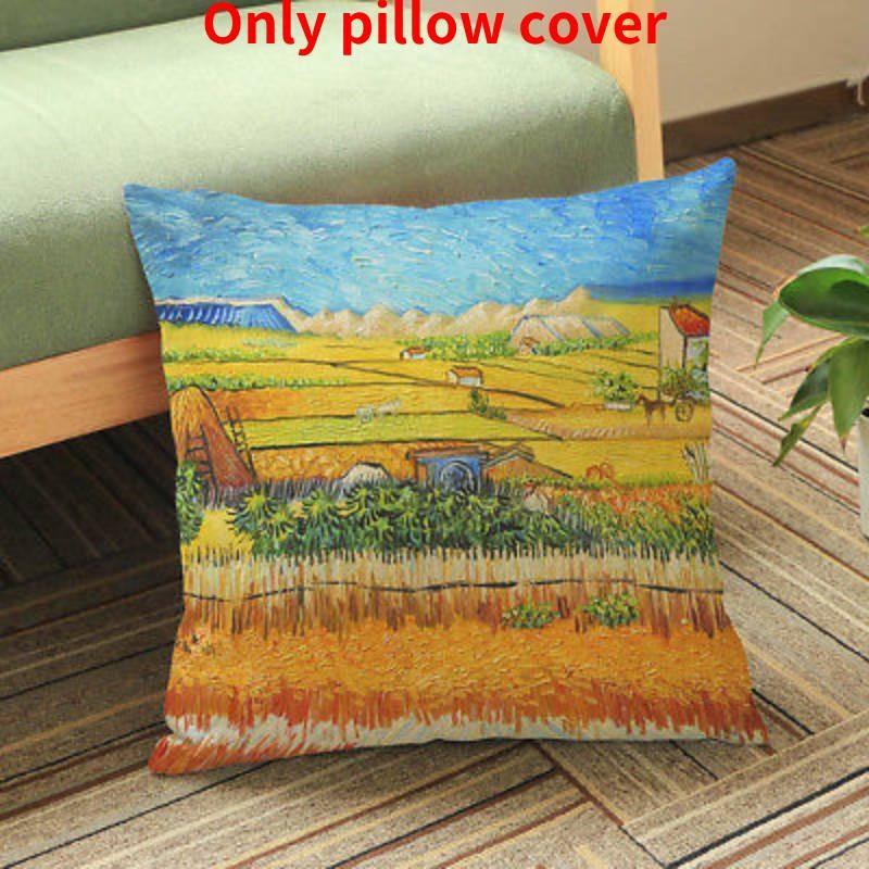 Moderne Künstlerische Ölmalerei Gedruckter Kissenbezug aus Baumwollleinen für Sofas und Autos