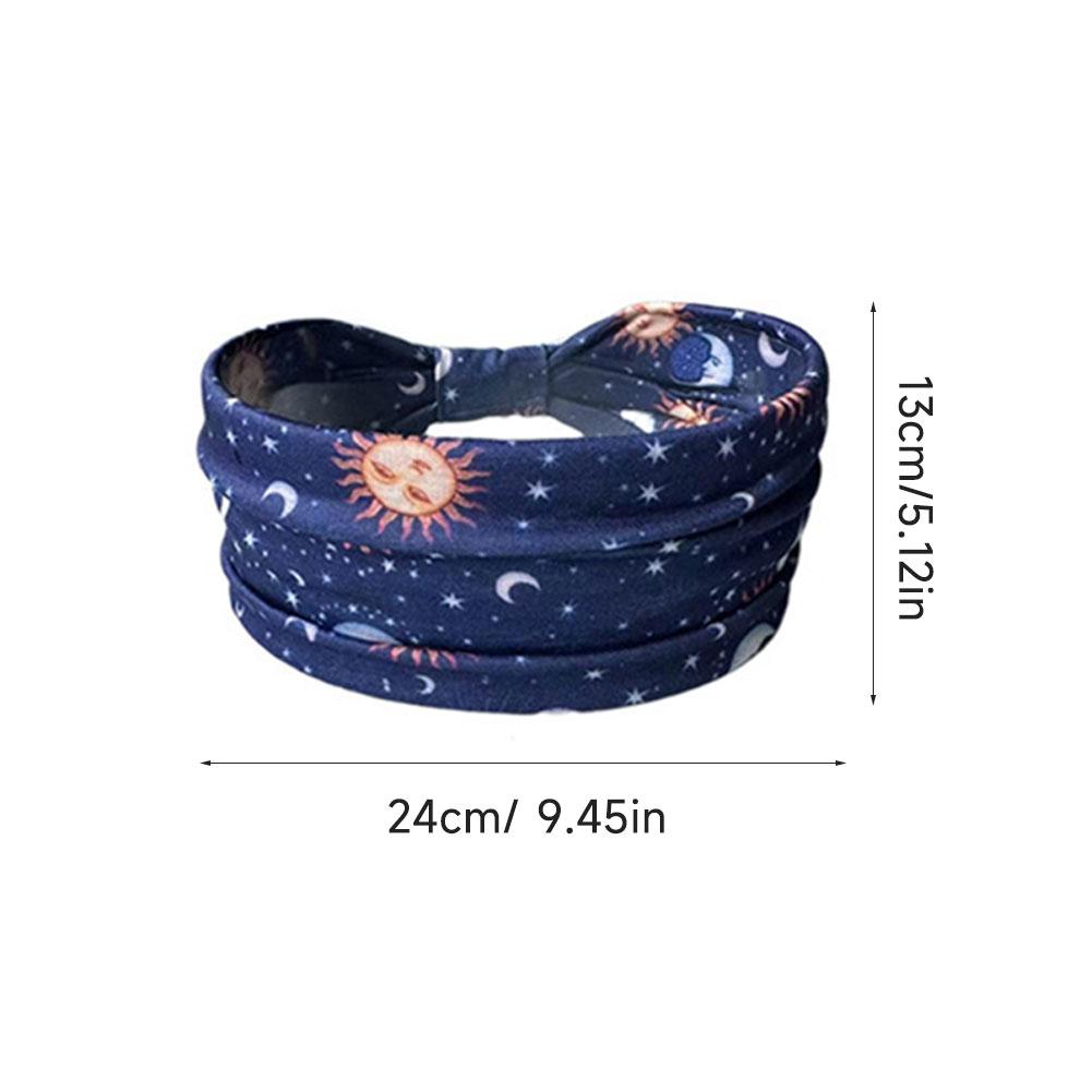 Bohemian Print Knot Turban Headband Soft Elastic Yoga Hair Bandana For Women Men Hair Accessories