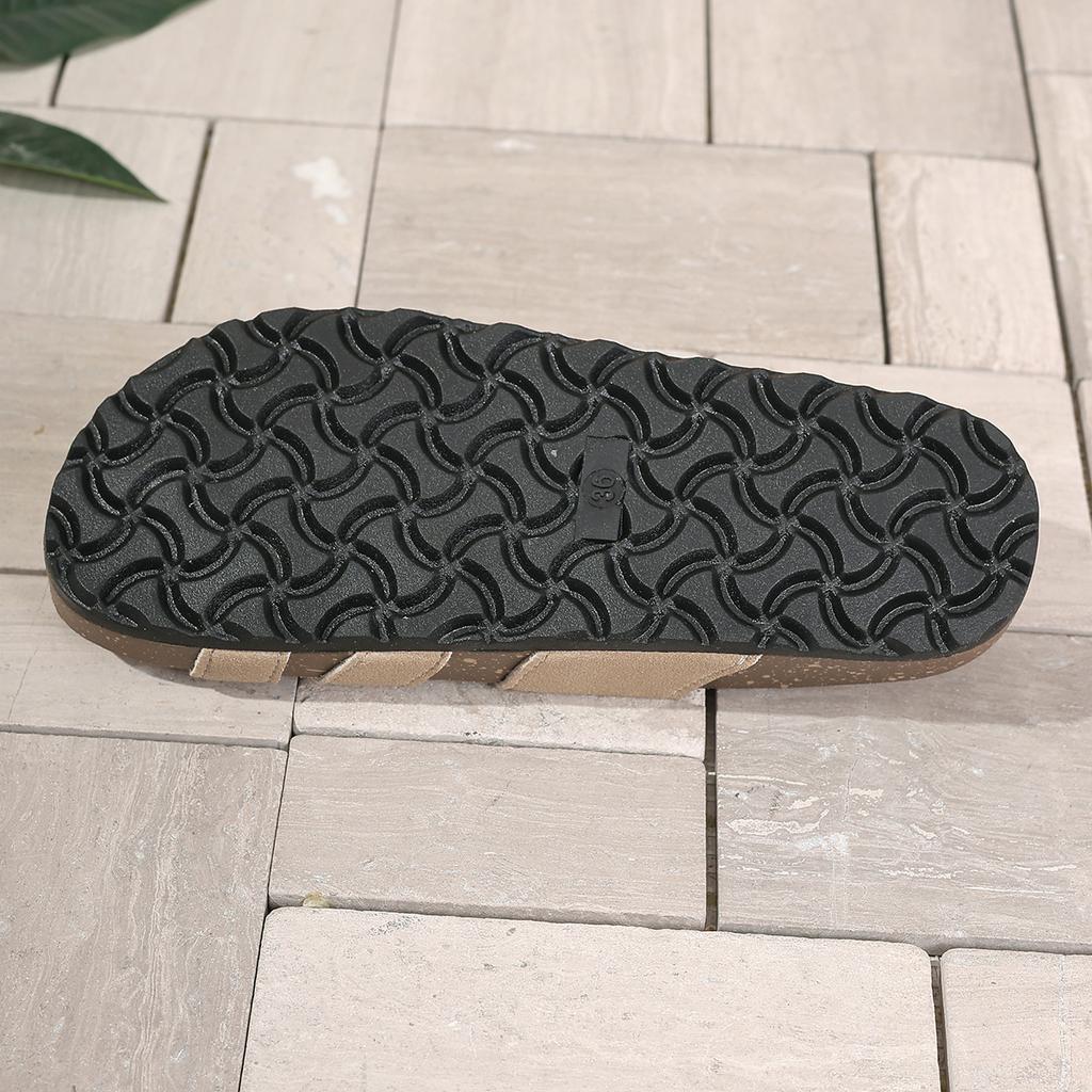 Fashion Aphixta Women Flip Flops Slides 3cm Cork Clogs Slippers For Women Summer Beach Sandals Outdoor Suede Clogs Sandals Metal Buckle