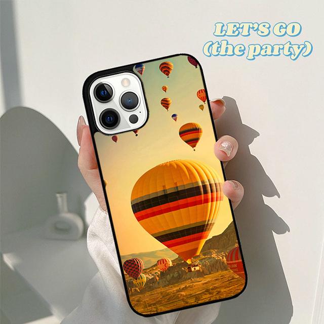 Herbst Heißluftballon Reise Berg Handyhülle Cover für iPhone 17 Air 16 16e 15 12 11 13 14 Pro Max Plus Coque