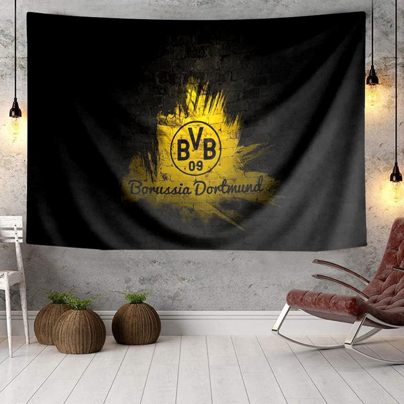 1PC Bvb 09 Football Team Tapestry Hanging for Bedroom,Livingroom, Playroom,Decor Art Room Wall Tapestry Holiday and Birthday Gifts