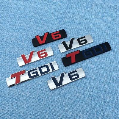 Style de Voiture Métal V6 Moteur Logo Emblème Coffre Sport Turbo Auto Badge Autocollant Décalcomanie 3D Accessoires