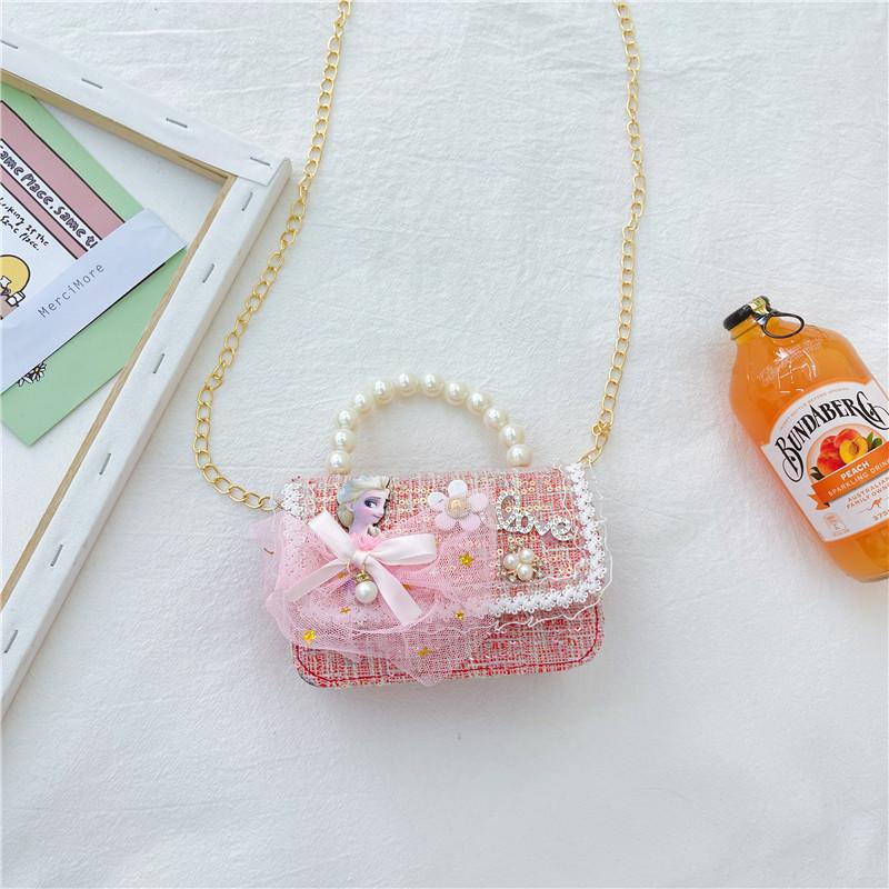 Charming Cartoon Princess Sequin Handbag Cute Mini Purse For Girls Pu Leather