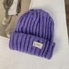 Big head circumference loose round face suitable wool hat women's winter warm face small knitted hat