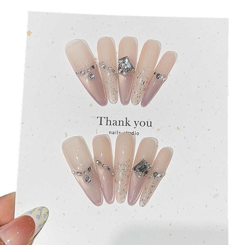 Pudernebel Gebrochener Diamant Atmosphäre Sanfter Farbverlauf Nude Rosa Katzenaugen Dünner Silberner Glänzender Pailletten Gebrochener Diamant Trage Rüstung