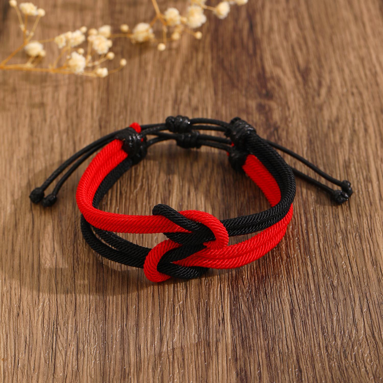 

Rope Bracelets With A Concentric Knot For Men And Women, Braided Bracelet, Black And White, Birthday And Valentine S Day Gift.