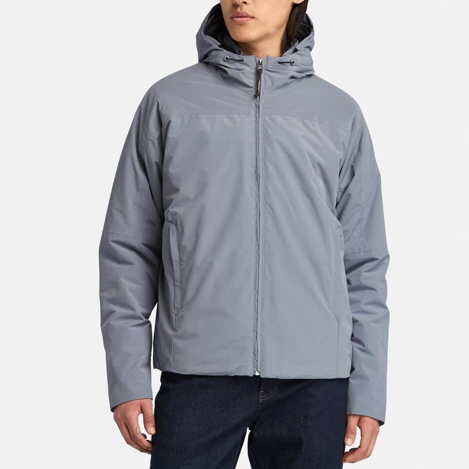 Timberland Solid Color Comfortable Hooded Zip-Up Long Sleeve Jacket Men Jackets Bright-Steel-Blue A44BF-073