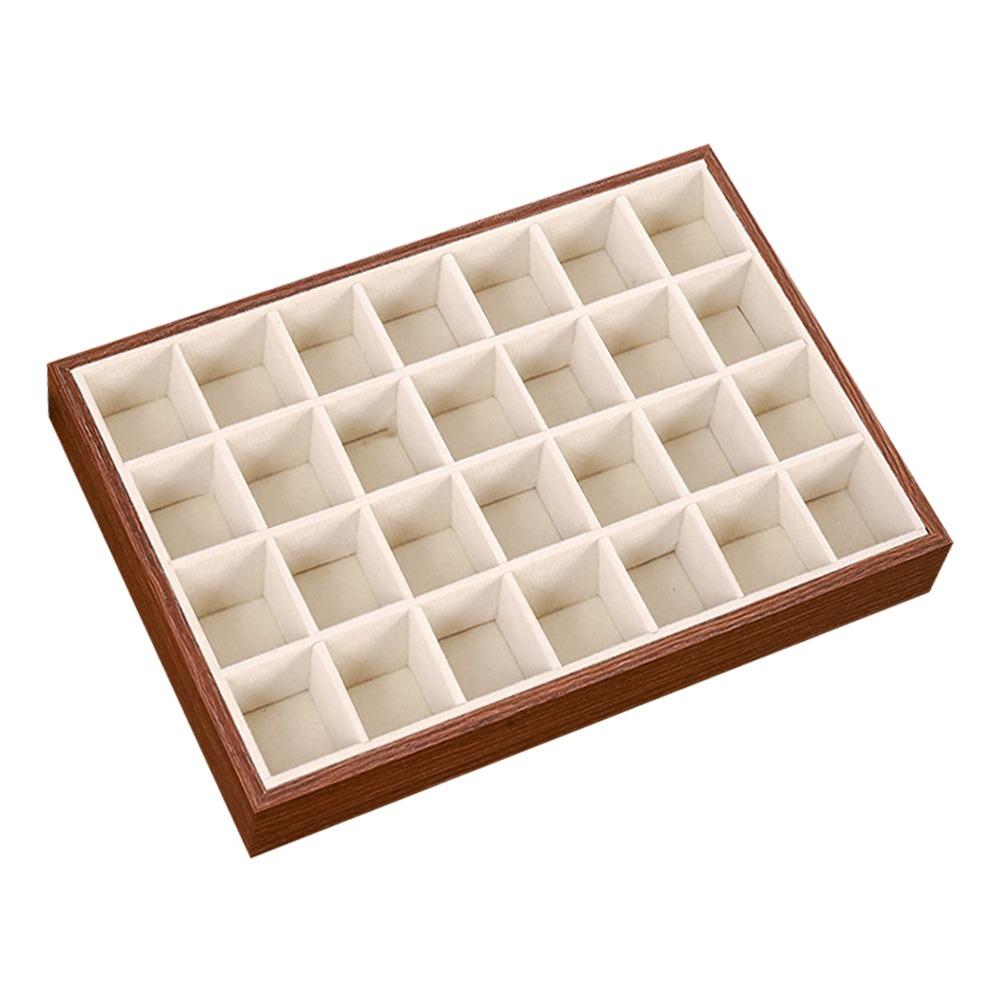 Large Capacity Wood Grain Jewelry Tray Small Size Stackable Jewelry Boxes  Earrings Organizer