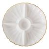 10inch Gold-rimmed Ceramic Hot Pot Divided Plate Household White Dried Fruit Snack Plate Hotel Simple Tableware