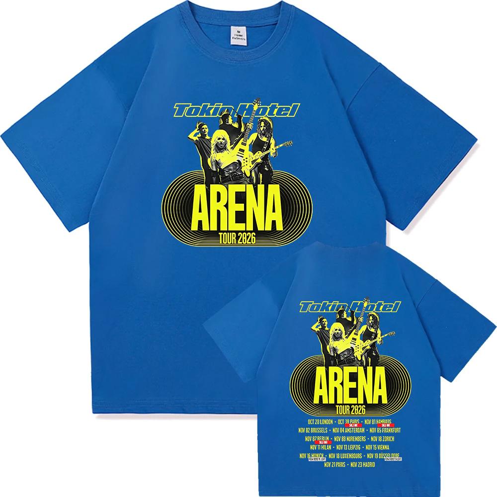 Rock Band Tokio Hotel Arena Tour 2026 Merch Magliette Unisex Moda Unisex Maglietta a Maniche Corte Vintage Magliette in Cotone di Alta Qualità