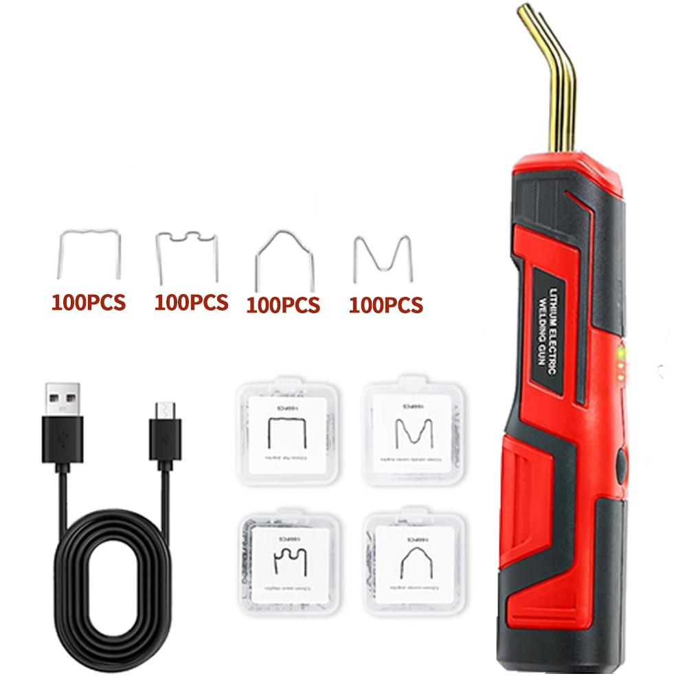 

USB аккумуляторная пластиковая сварочная ручка для модернизации беспроводной 400 шт. пистолет для горячего степлера светодиодный пластиковый сварочный комплект для ремонта бампера автомобиля