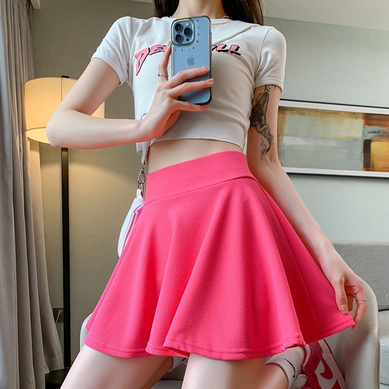 

Summer Women s Skirts Sexy Mini Elastic Pleated Sun Skirts for School Girl Uniform Korean Black High Waist Tennis Skirts 4XL темно-рожевого кольору