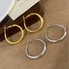French Retro Metal Hoop Earrings: Luxurious, Simple & High-End Ear Accessories