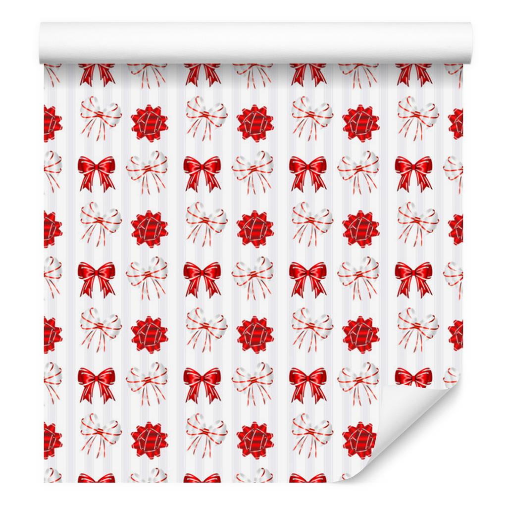 Christmas wallpaper mint white and coral motifs 50x1000