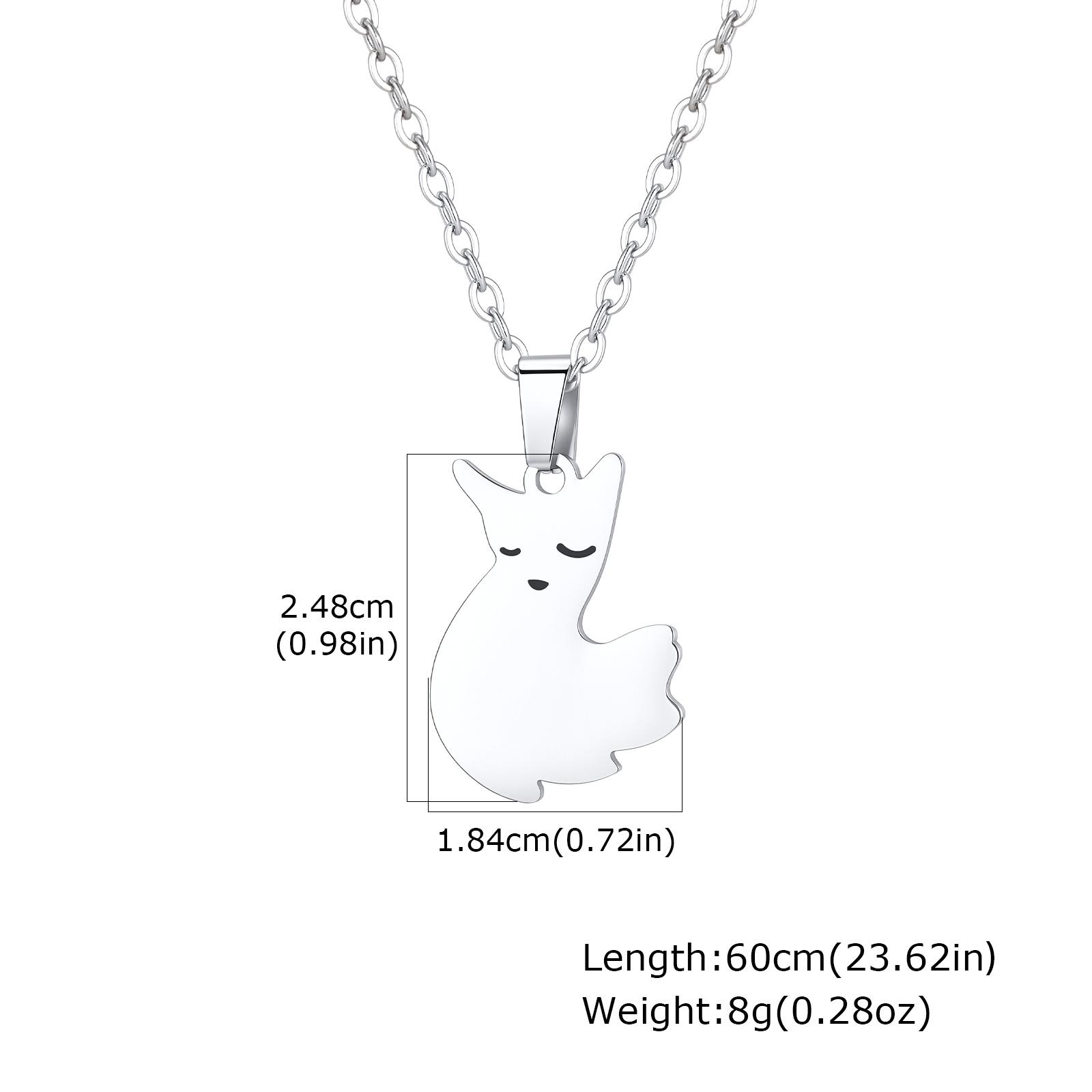 

1Pair Animal Jigsaw Puzzle Hugging Fox Pendant Pendant Necklaces Stainless Steel Couple Jewelry for Lover Valentine s Day Gift