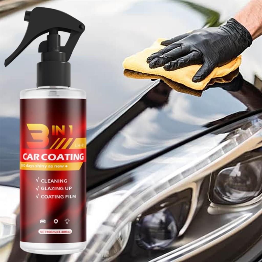 Autolackversiegelungsspray 100ml, Wetterbeständige Reinigung und Werkzeug, Hochglanzfinish für Automobildetailling, Langlebiges Glas, Karosserierestaurierungszubehör