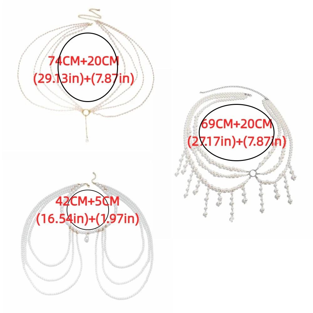 Baroque Style Faux Pearl Pendant Necklace Minimalist Design Body Jewelry  Sweater Accessories