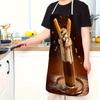 1pc Chocolate Milkshake Apron Linen Kitchen Baking Cooking Sweet Dessert Theme Funny Design Adjustable Neck Strap Home Use