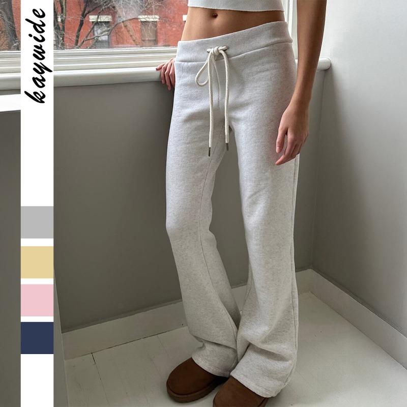 Fashionable and Sporty Simple Solid Color Casual Versatile Trousers for Women 2025 Autumn and Winter New Style