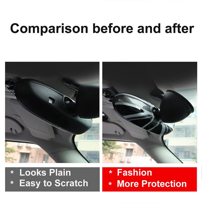 For MINI Cooper JCW S One F54 F55 F56 F60 Countryman Union Jack Interior Rearview Mirror Cover Car Stickers Interior Accessories