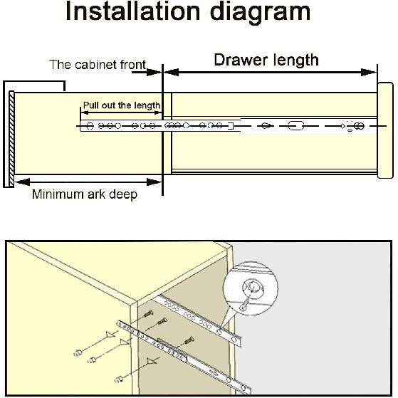 Metal 12 Inch Drawer Slides, Ball Bearing Two Way Slide Track Rail 0.7 Inch Wide 1 Pair