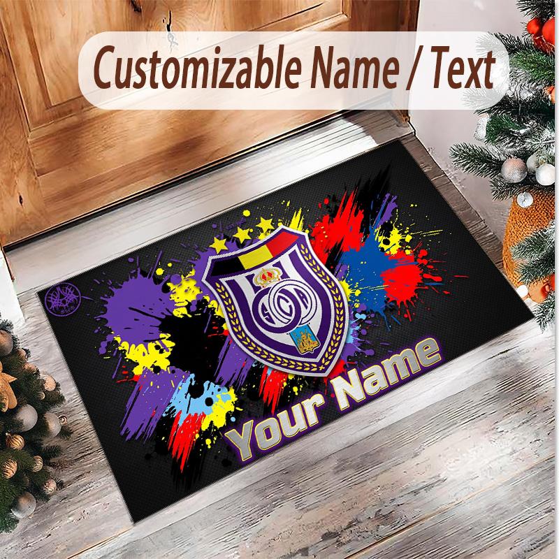 Tappeto Personalizzato in Velluto di Cristallo con Logo Anderlecht FC Tappetino Antiscivolo per Pavimento