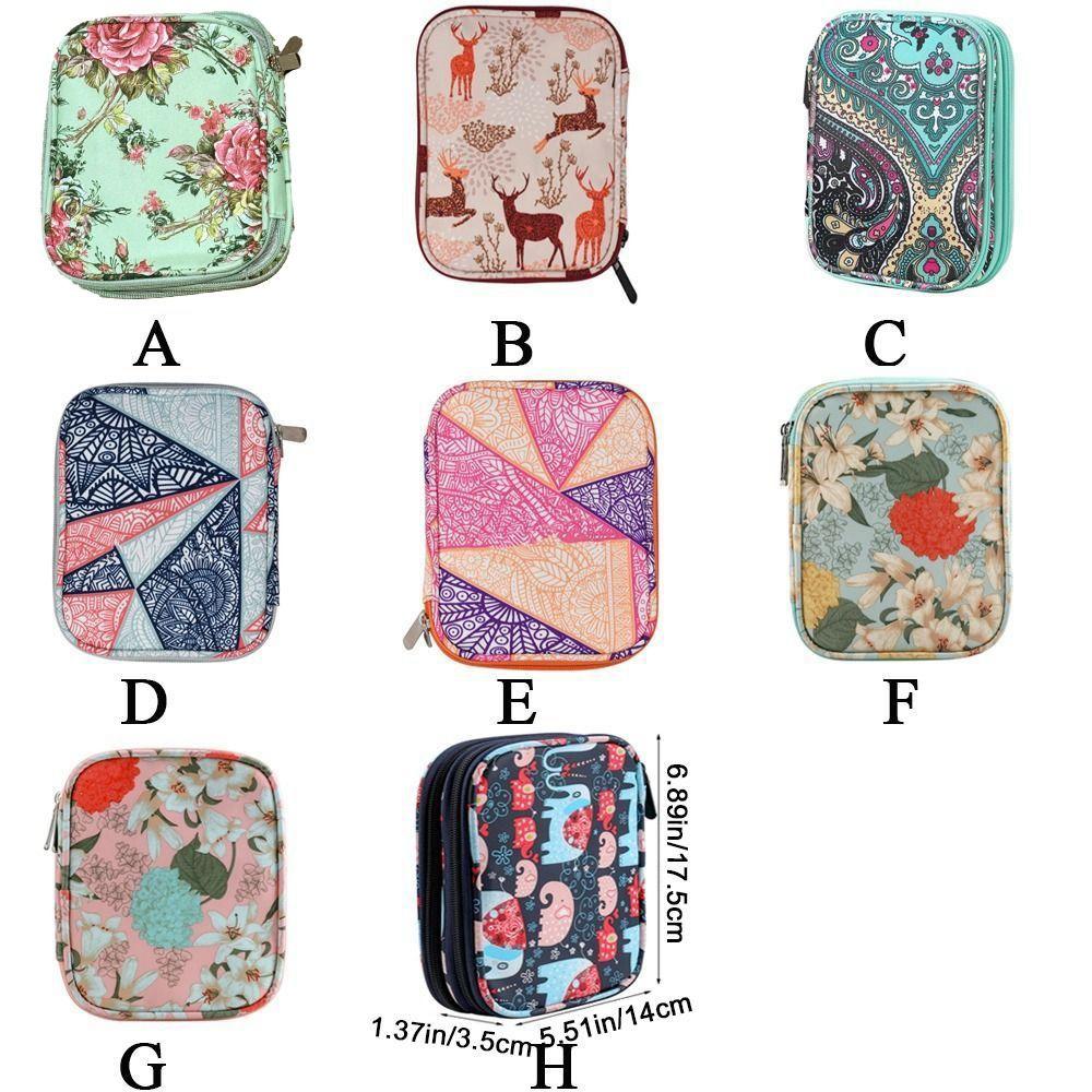 Oxford Cloth Empty Knitting Kit Case Rectangle Knitting Needles Storage Bag Small Projects