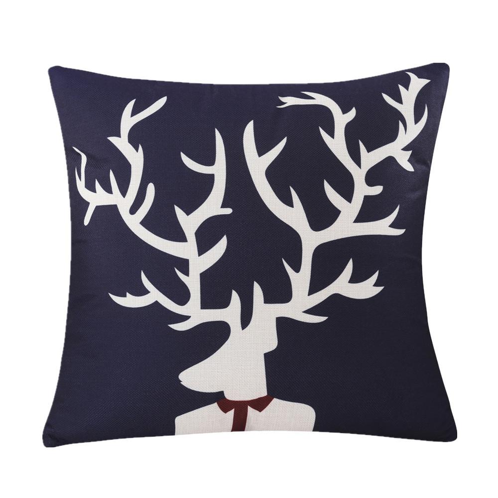 45x45cm Animal Deer Printed Home Sofa Cushion Cover Christmas Decoration Throw Pillowcase Xmas Gift