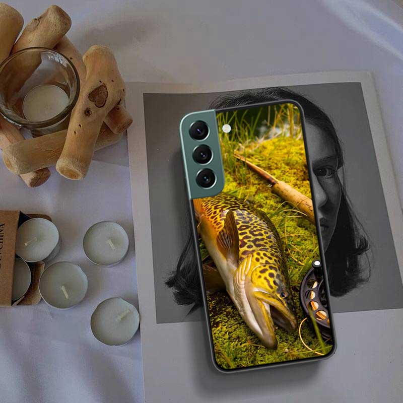 Brown Trout Fly Fishing Phone For Samsung Galaxy S24 S22 Ultra S21 Plus S20 S23 FE Case S10 S10E S9 S8 S7 Edge Cover Silicone So