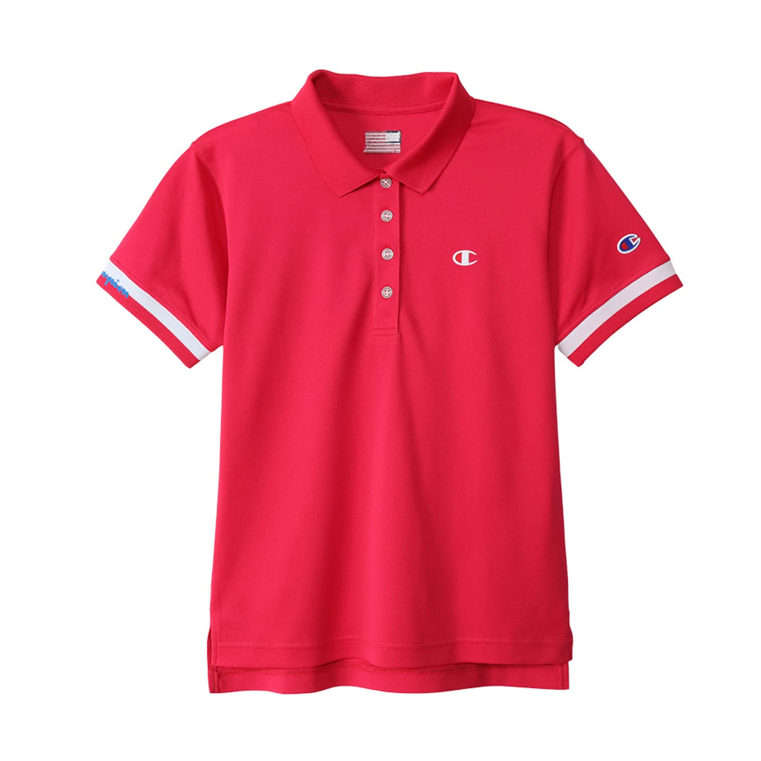 

Polo Short Antibacterial and Odor Quick UV One Point L [Champion] Shirt, Sleeve, Resistant, Drying, Protection, Logo, Women s Golf, CW-XG303, Pink, рожевий