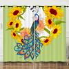 Curtain Cartoon Animal Peacock 3D Digital Printing Blackout Curtain Punching