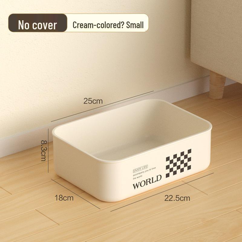 Rectangular Plastic Storage Box with Lid - Home Organizer for Snacks and Sundries