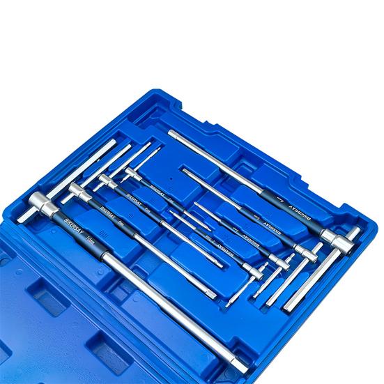 2/2.5/3/4/5/6/8/10MM Bike T-Handle Hex Wrench 3-Way T/L-Type Sliding Top Spinning Sleeve Hex Key Bicycle Repair Maintenance Tools