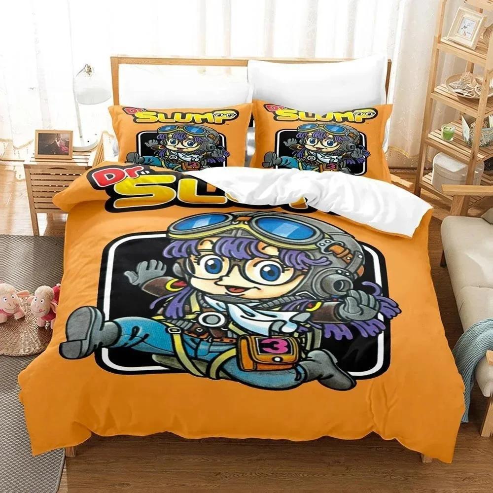 3D Cartoons Bed Sheet Set Kawaii Arale Bedding Set Single Twin Full Queen King Size Bed Set Adult Kid Bedroom Duvet Cover Sets