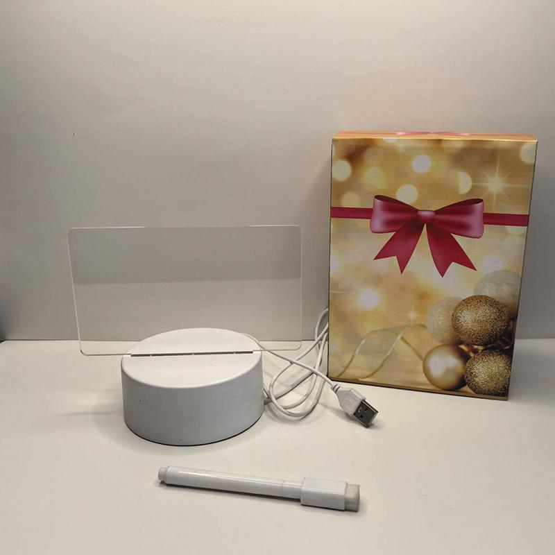 Writing Board Night Light Lamp Baby Transparent Acrylic Led Lights 3D Message Board Night Lights For Bedroom Desk