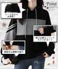 Pullover Loose Outdoor Maternity Korean Slim Cut and After Black and Gray M.Luce Women's Two-Tone Hoodie, Top, Sweatshirt, Spring, Autumn, Winter,
